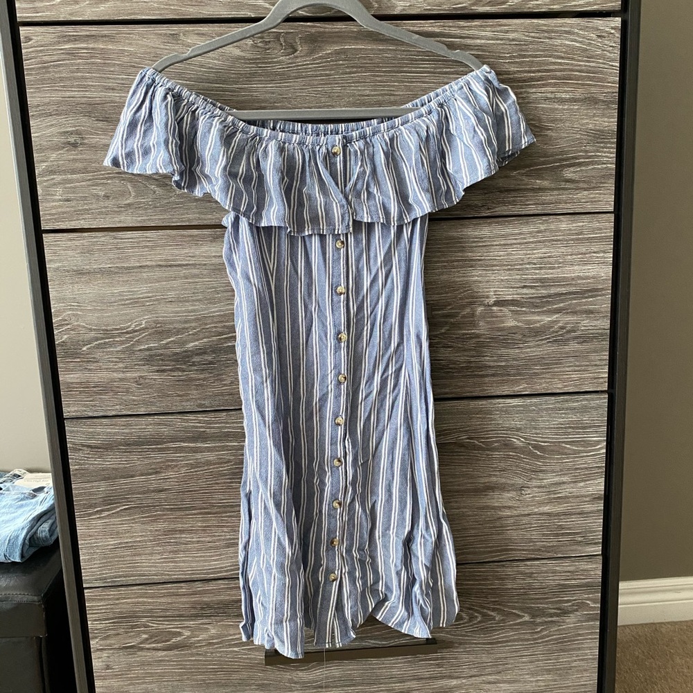 NWOT American Eagle Stripe off the shoulder mini
